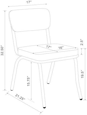 HomeStock Wood Dining Chairs Set of 2 Black Finish Kitchen Side Chairs