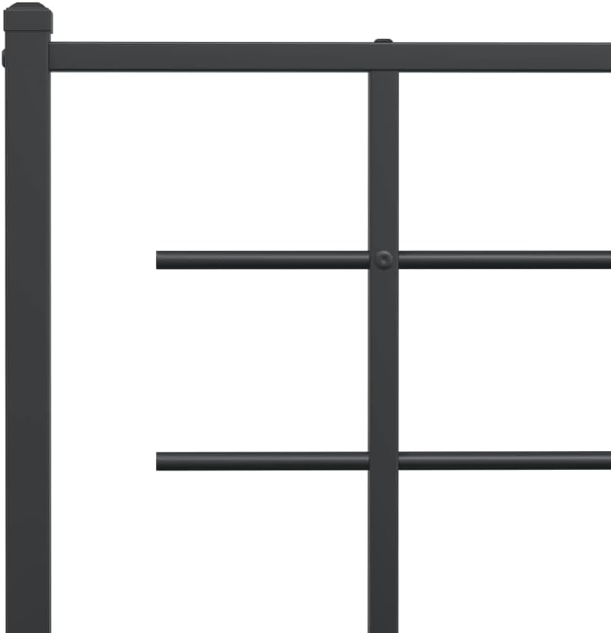 Queen Metal Bed Frame with Headboard Black Steel Platform Bedframe Sturdy Support Underbed Storage Space for Bedroom