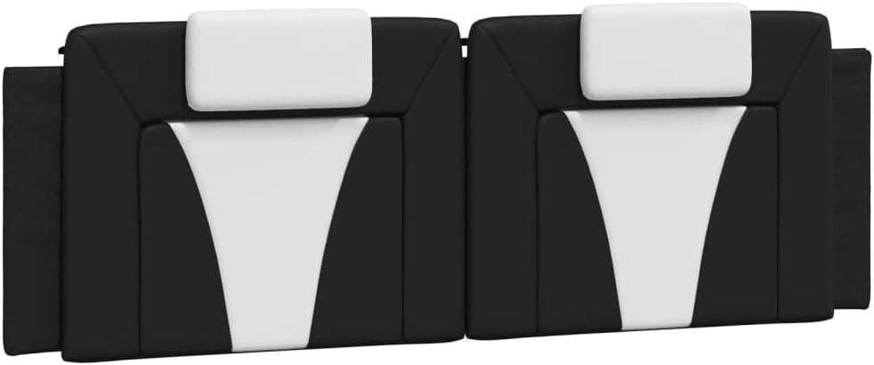 Modern Faux Leather Queen Size Bed Frame Upholstered with Cushioned Headboard and Adjustable Armrests Black Indoor Furniture for Stylish Bedroom Decor