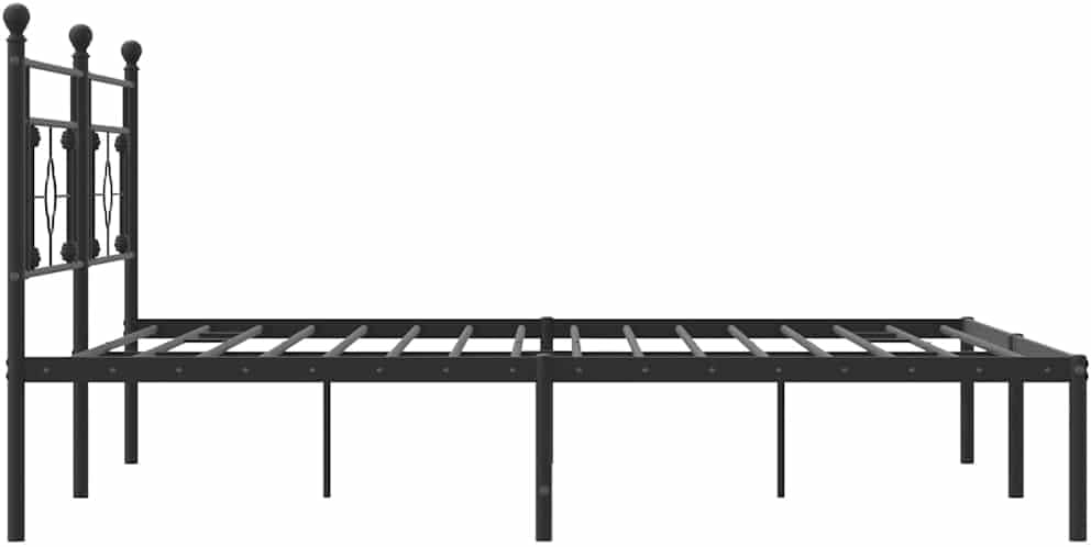 Metal Bed Frame with Headboard King Size Black Steel Platform Bed Frame with Underbed Storage Space for Bedroom Furniture