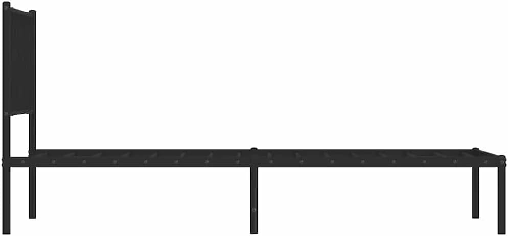 Metal Bed Frame with Headboard Black 39.4'x78.7' Sturdy Steel Platform Bed Frame for Bedroom Underbed Storage Space No Box Spring Needed