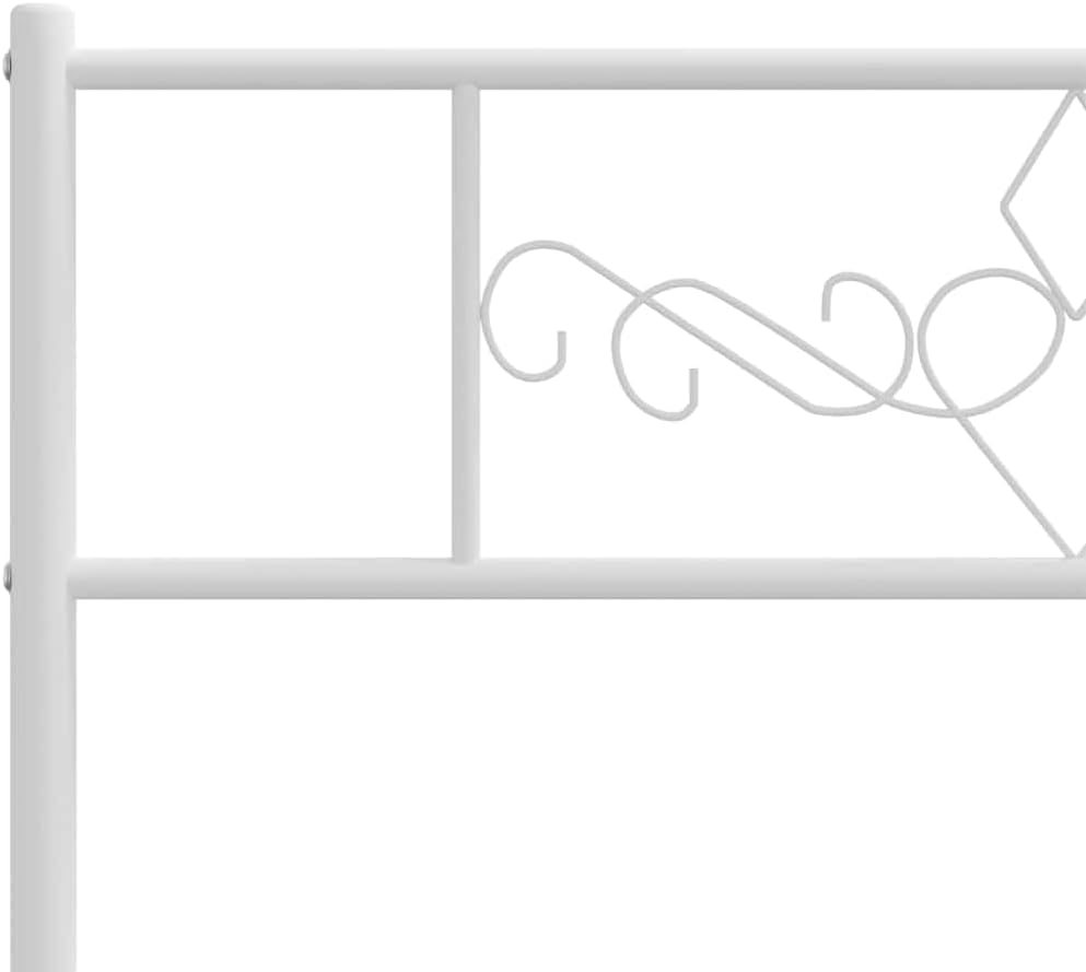 Twin Metal Bed Frame with Footboard White Steel Platform Bed Frame Underbed Storage Sturdy Construction for Bedroom Furniture