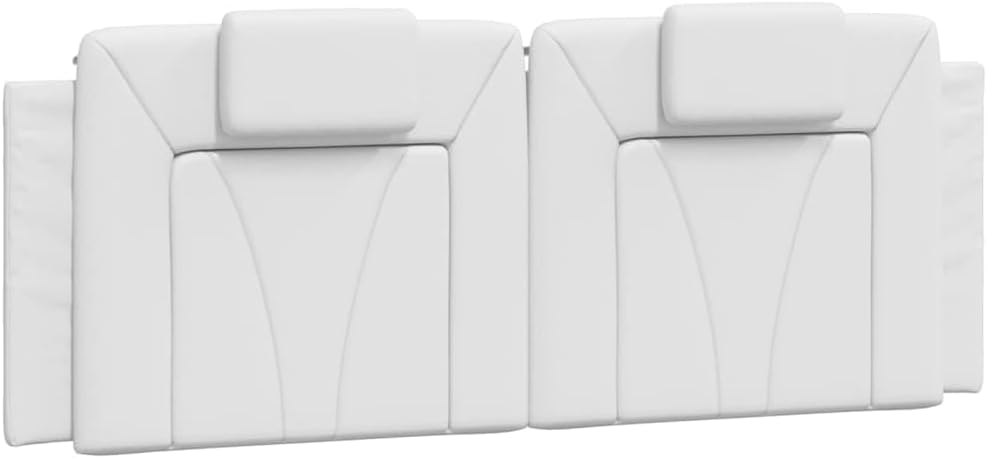 White Faux Leather Full Platform Bed, 55.9'x81.9'x29.3', Pine & Engineered Wood Support, Low-Profile Modern Headboard