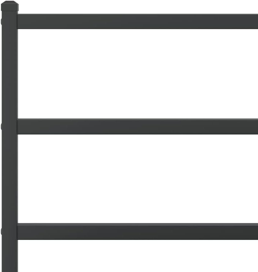 Black Steel Twin Bed Frame with Headboard, Modern Rectangular Design for Bedroom, 4-Piece Set with Ample Storage and Durable Powder-Coated Finish, Easy Assembly and Versatile