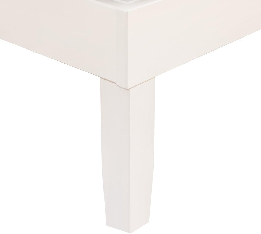 Powell Fordham White Solid Pine Wood Twin Sized Platform Bed with Set of 2 Two Drawer Nightstands