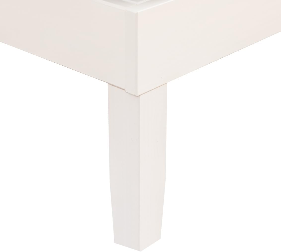 Powell Fordham White Solid Pine Wood Twin Sized Platform Bed with Set of 2 Two Drawer Nightstands