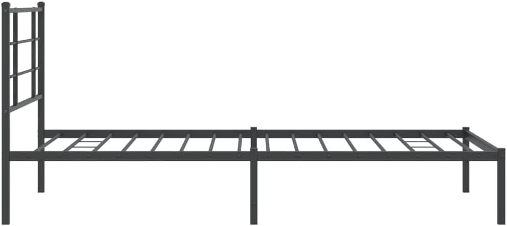 Metal Bed Frame with Headboard Black Queen Platform Bed Frame Steel Construction Underbed Storage for Bedroom Furniture