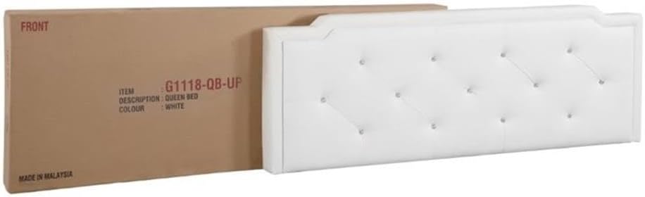 Glory Furniture Deb Faux Leather Upholstered Full Bed in White