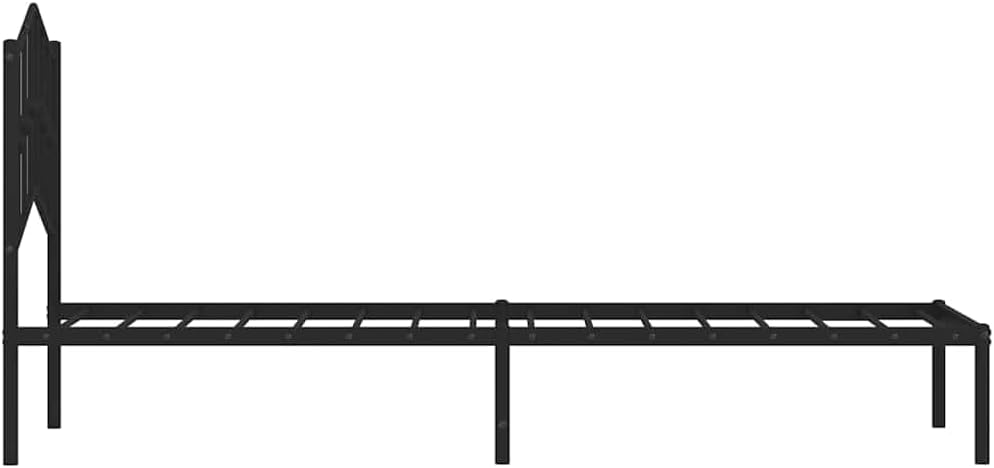 Black Steel Twin Bed Frame with Minimalist Frame Design, Modern Rectangular Structure for Bedroom, 4 Pieces Included for Enhanced Stability and Support