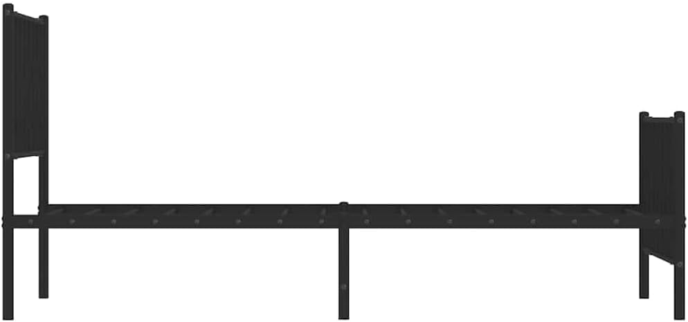 Steel Bed Frame with Footboard Black Queen Size 39.4'x78.7' Sturdy Metal Platform Bed Base with Underbed Storage Space for Bedroom Furniture