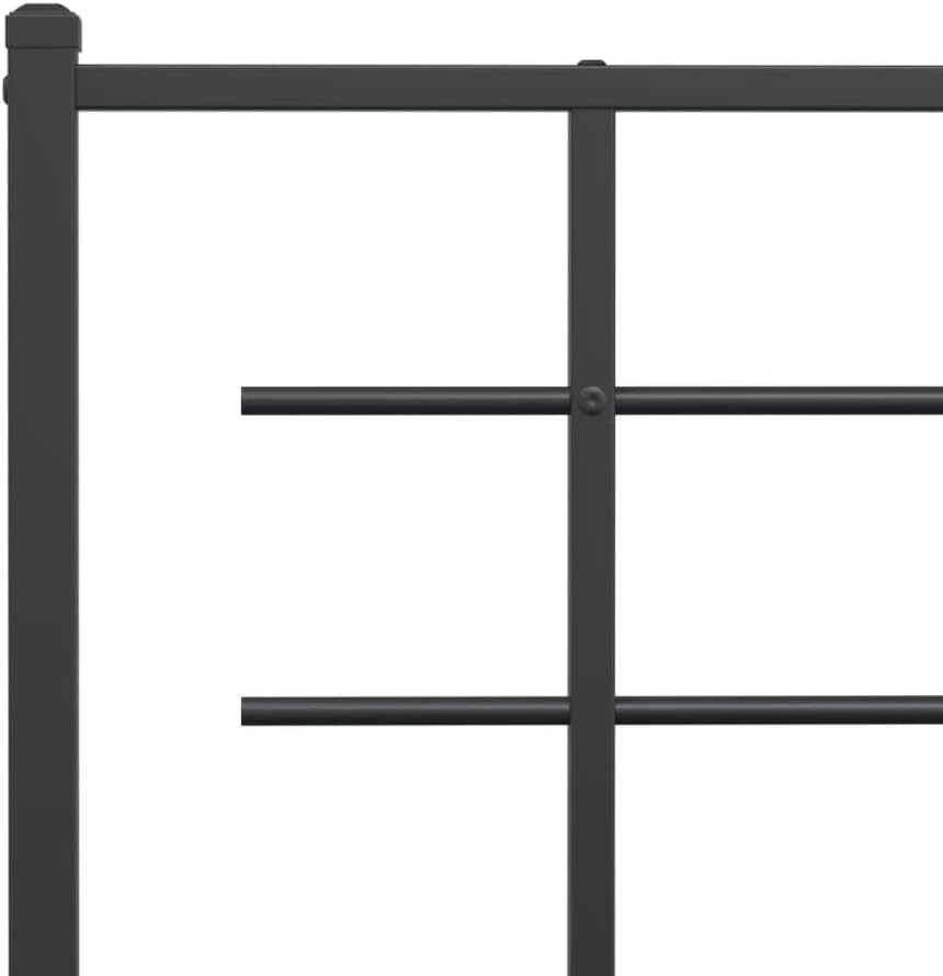 Metal Bed Frame with Footboard Black Twin Size Platform Bed Frame Sturdy Steel Construction Underbed Storage Space for Bedroom, Guest Room