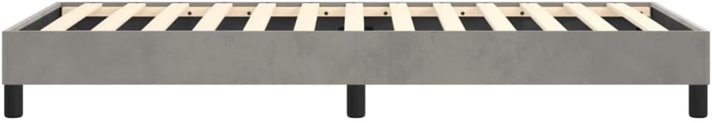 Twin XL Bed Frame Light Gray Velvet Upholstered Platform Bed Frame Modern Minimalist Design for Bedroom Sturdy Construction