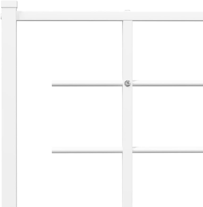 Metal Bed Frame with Headboard White King Size 76'x79.9' Steel Platform Bed Frame for Bedroom Furniture Durable Sturdy Design with Underbed Storage Space
