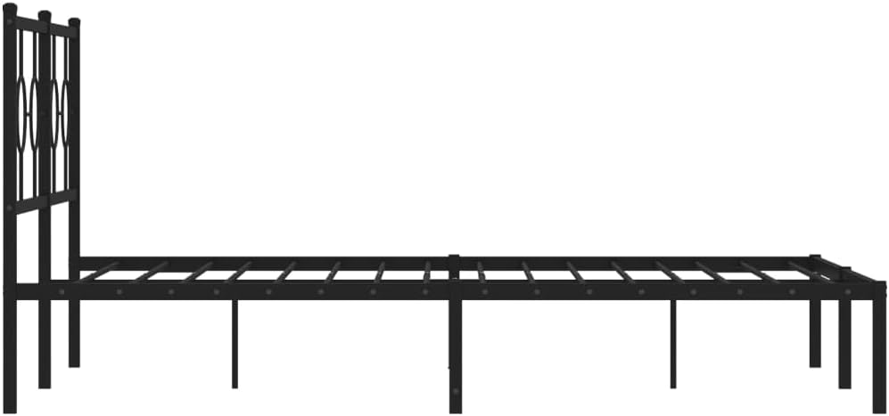 Queen Metal Bed Frame with Headboard Steel Platform Bed Frame Black 59.1'x78.7' Underbed Storage Space Sturdy Bedframe for Bedroom Furniture
