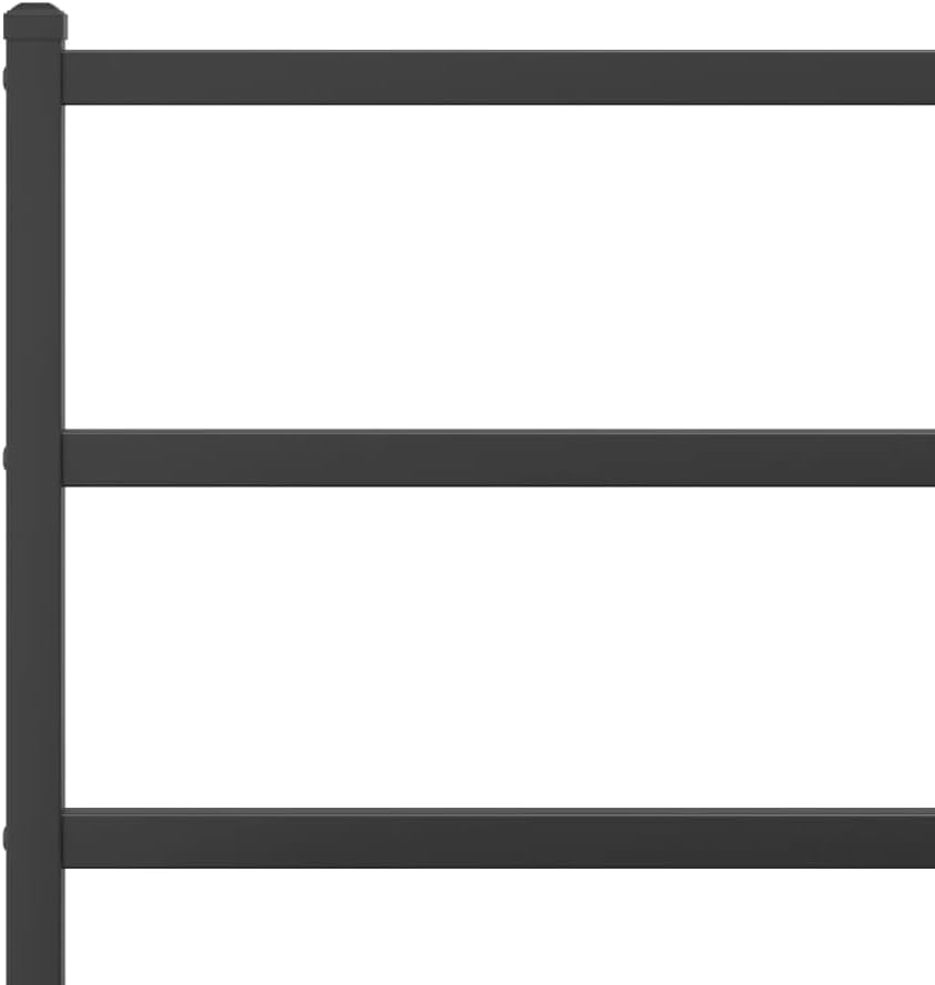 Metal Platform Bed Frame Queen Size with Headboard Black Steel Bedframe 59.1'x78.7' Underbed Storage Space for Bedroom Furniture