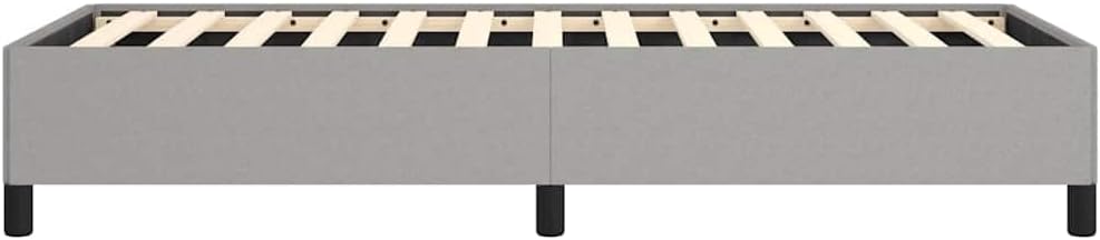 Twin XL Bed Frame Light Gray Polyester Upholstered Platform Bed with Sturdy Engineered Wood Construction for Modern Bedroom Furniture Adults and Teens
