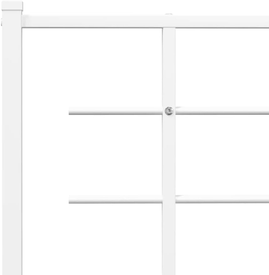 White Steel King Bed Frame Rectangular Modern Heavy-Duty Metal Platform with Powder-Coated Finish for Stability and Easy Assembly, 1 Piece
