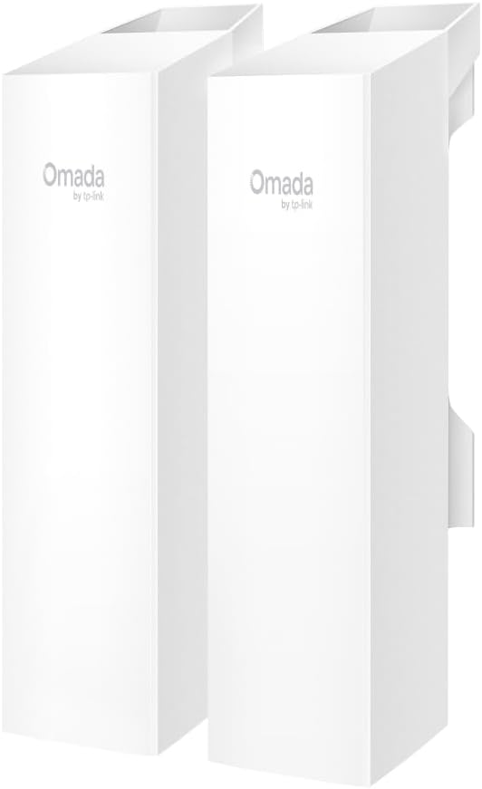 TP-Link Omada Point to Point Wireless Bridge Outdoor - 5GHz, 867Mbps, PtP&PtMP, 1km Range, 3 Gigabit Ports, PoE or DC Powered, IP65 Weatherproof, Preconfigured, Plug&Play(EAP211-Bridge KIT)