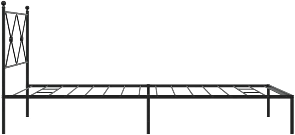 Heavy Duty Twin Bed Frame Black Powder-Coated Steel Platform Style with Underbed Storage Modern Rectangular Design for Bedroom Guest Room Solo Adults