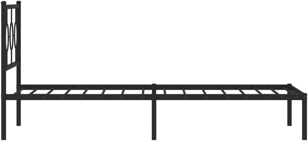 Metal Bed Frame with Headboard Black 39.4'x78.7' Twin Size Steel Platform Bed Frame Sturdy Bedframe Underbed Storage Space for Bedroom