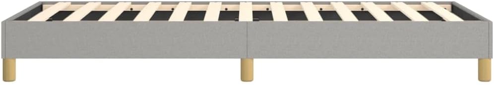 Light Gray Twin XL Upholstered Bed Frame with Sturdy Wood Legs, Platform Style Polyester Fabric Modern Bed Frame for Bedroom