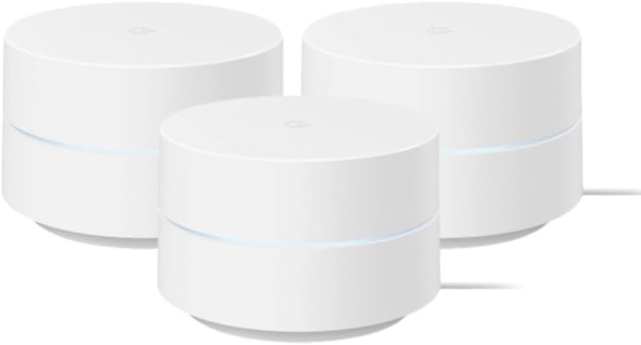 Google WiFi - AC1200 - Mesh WiFi System - WiFi Router - 4500 Sq Ft Coverage - Non-Retail Packaging - 3 Pack - Snow