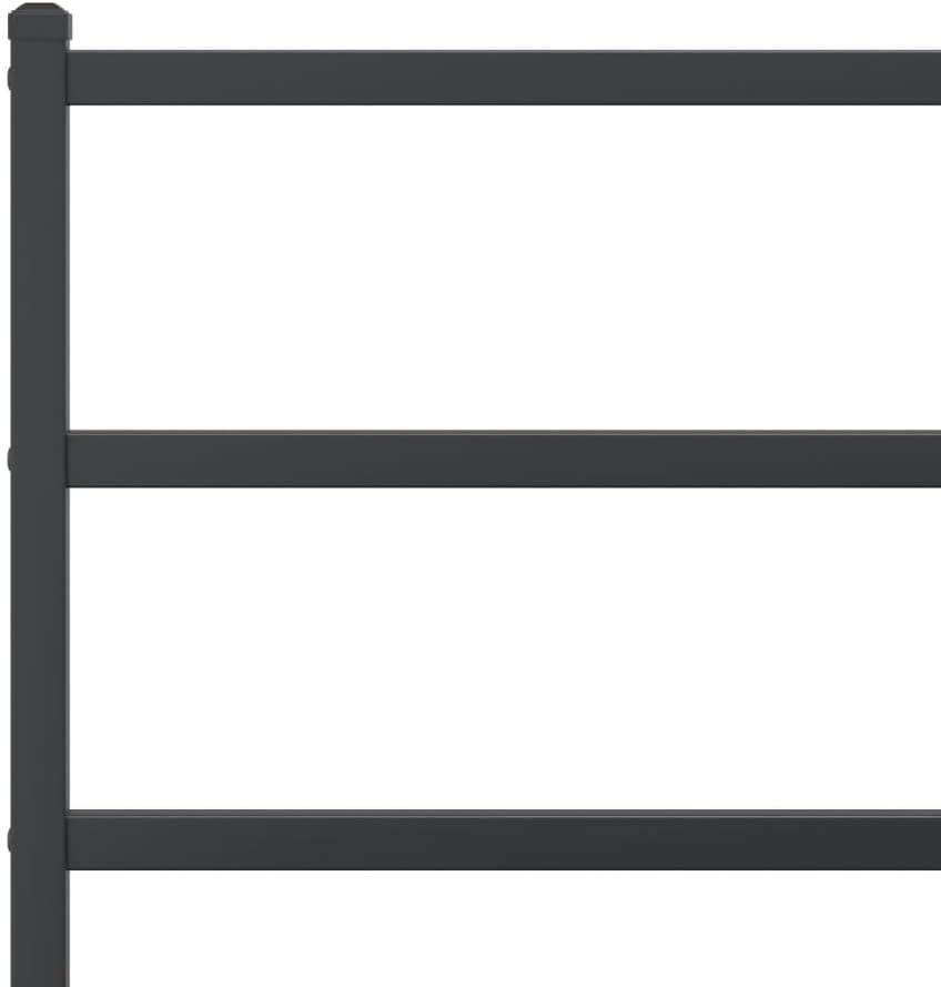 Black Powder-Coated Steel Full Modern Bed Frame with Sleek Headboard, 4-Piece Sturdy Metal Structure for Enhanced Support and Easy Assembly, Durable Design for Bedroom