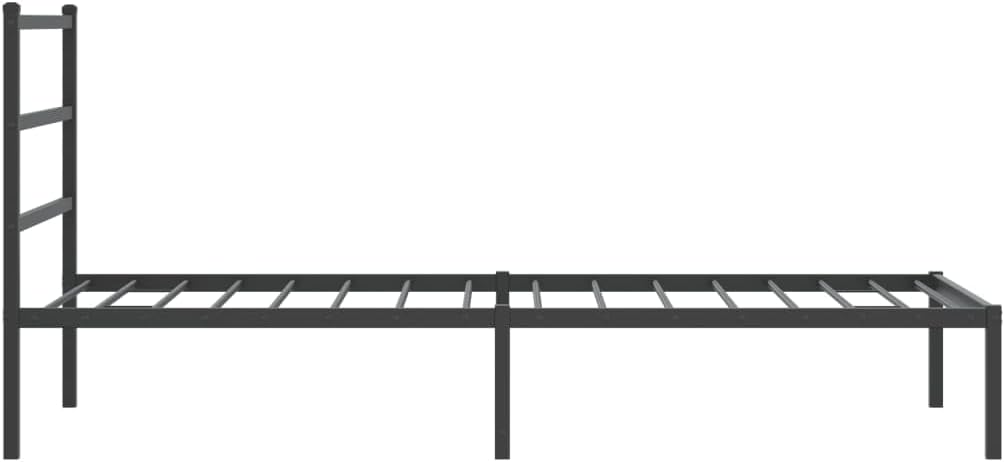 Metal Bed Frame with Headboard Black 39.4'x78.7' Steel Platform Bed Frame with Underbed Storage Space for Bedroom Guest Room
