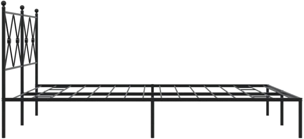 Metal Bed Frame with Headboard Black Queen Size 59.1'x78.7' Steel Platform Bed Frame Heavy Duty Support Underbed Storage Space for Bedroom Furniture
