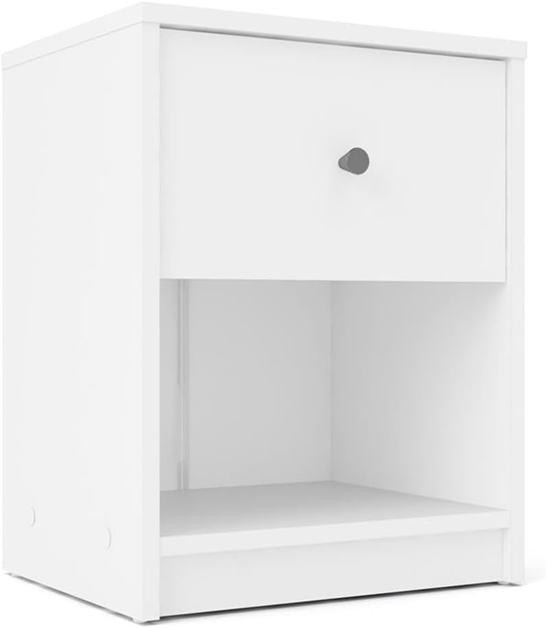 Pemberly Row 3 Piece Modern Wood Dresser and Nightstand Bedroom Set in White