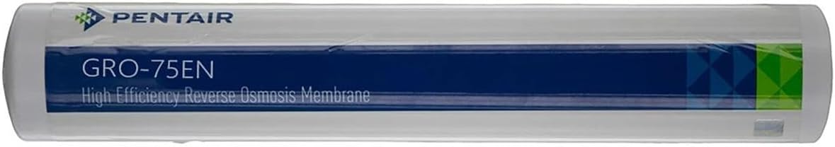 Pentair GRO-75EN 1:1 Reverse Osmosis Membrane Replacement Filter – 75 GPD High-Efficiency RO Cartridge with Flow Control, Check Valve and Quick Connect Fittings for Under-Sink Water Filtration 4004425