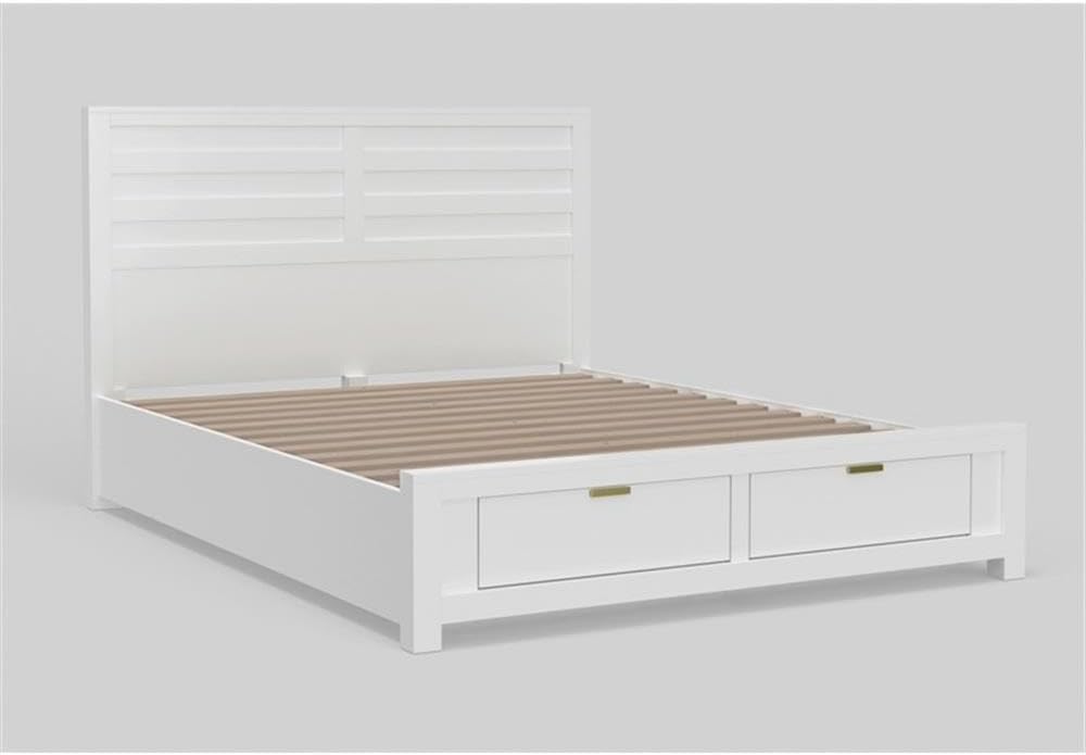 Alpine Furniture Carmel Queen Storage Bed, White