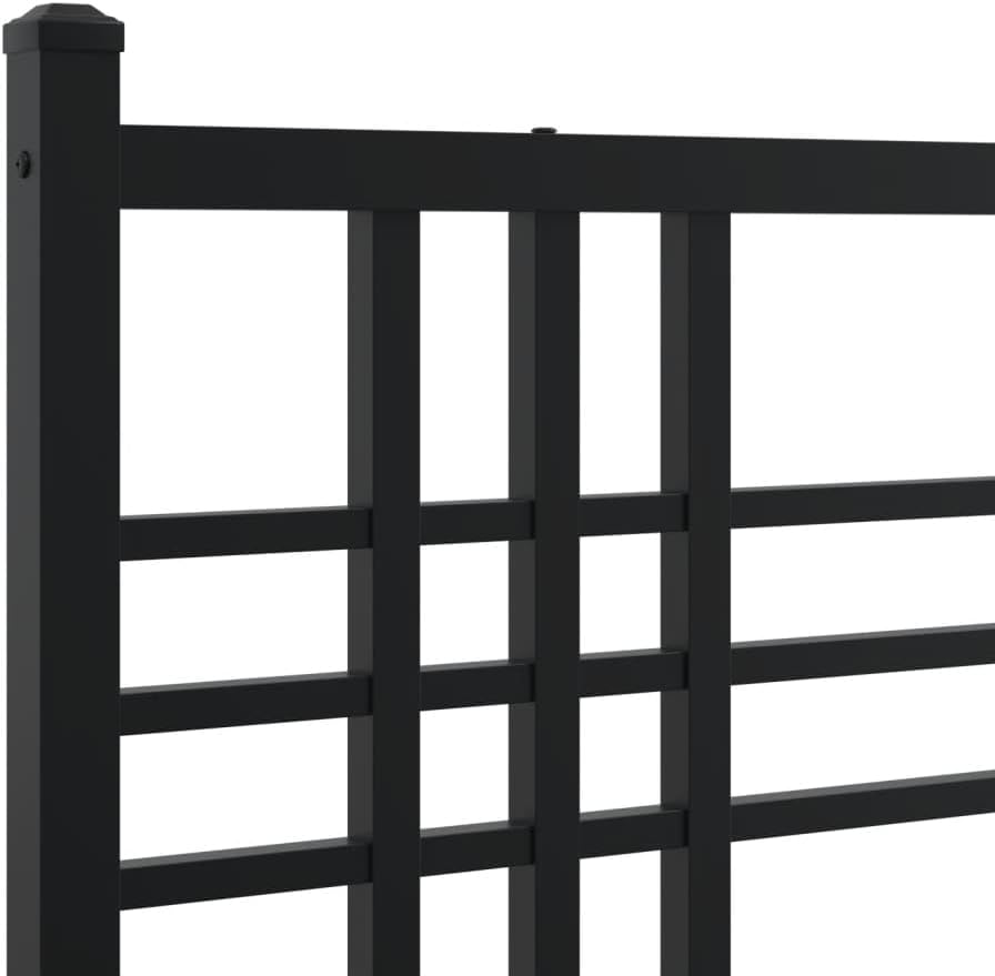 Black Steel Full Bed Frame Rectangular Traditional Design with Underbed Storage Space, Heavy Duty Metal Bed Frame for Master Bedroom and Guest Room, Durable Construction