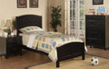 Beautiful Twin Size Bed in Black Finish Set PDS f90208 f40236 f40237