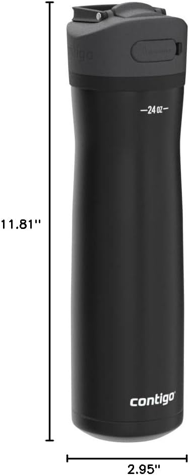 Contigo Ashland Water Bottle, 24oz, AUTOSPOUT Lid | Licorice | Pack of 4
