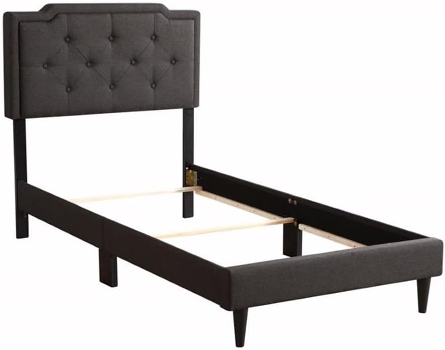 Glory Furniture Deb Fabric Upholstered Twin Bed in Black