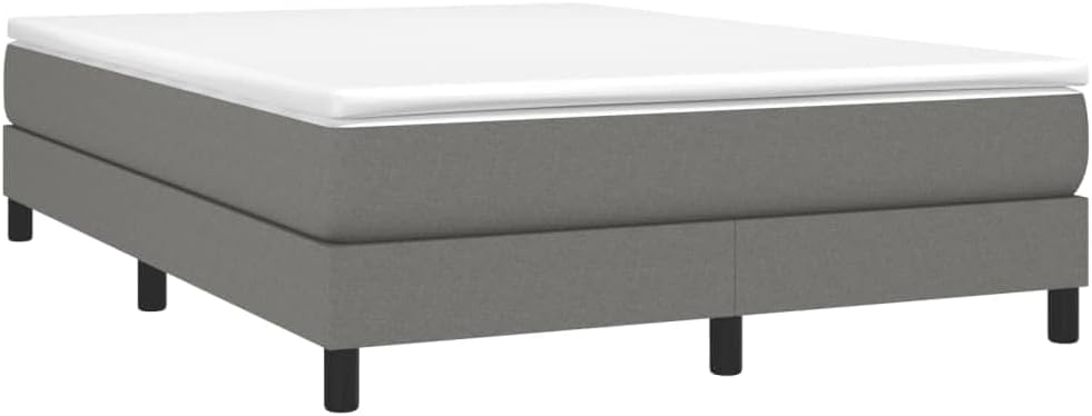 Full Bed Frame with Sturdy Plywood Slats Dark Gray Fabric Platform Bed Frame No Mattress Needed Durable Bedframe for Bedroom Furniture