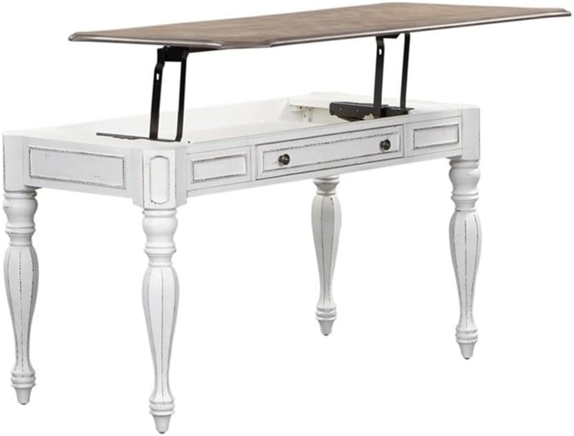 Liberty Furniture Industries Magnolia Manor Lift Top Writing Desk, W56 x D28 x H30, White