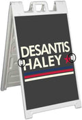 Desantis Haley 2024 (24' X 36') Deluxe A-Frame Signicade, Includes 2 Removable Panels & Stand | Election, Political, Republican, Vote