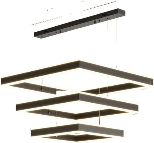 Chandelier, Nordic Minimalism Oval Led Pendant Light Dining Room Hanging Lamp Bar Droplight Home Decor Suspend Luminarias Lamparas(Black 40 60 80cm,Cold White)