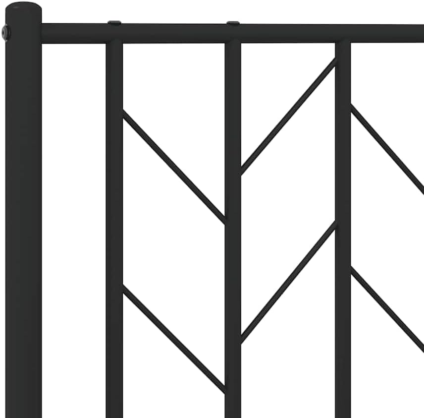 Queen Bed Frame Metal Platform Bed Frame with Headboard Black 59.1'x78.7' Sturdy Steel Construction Underbed Storage Space for Bedroom Guest Room
