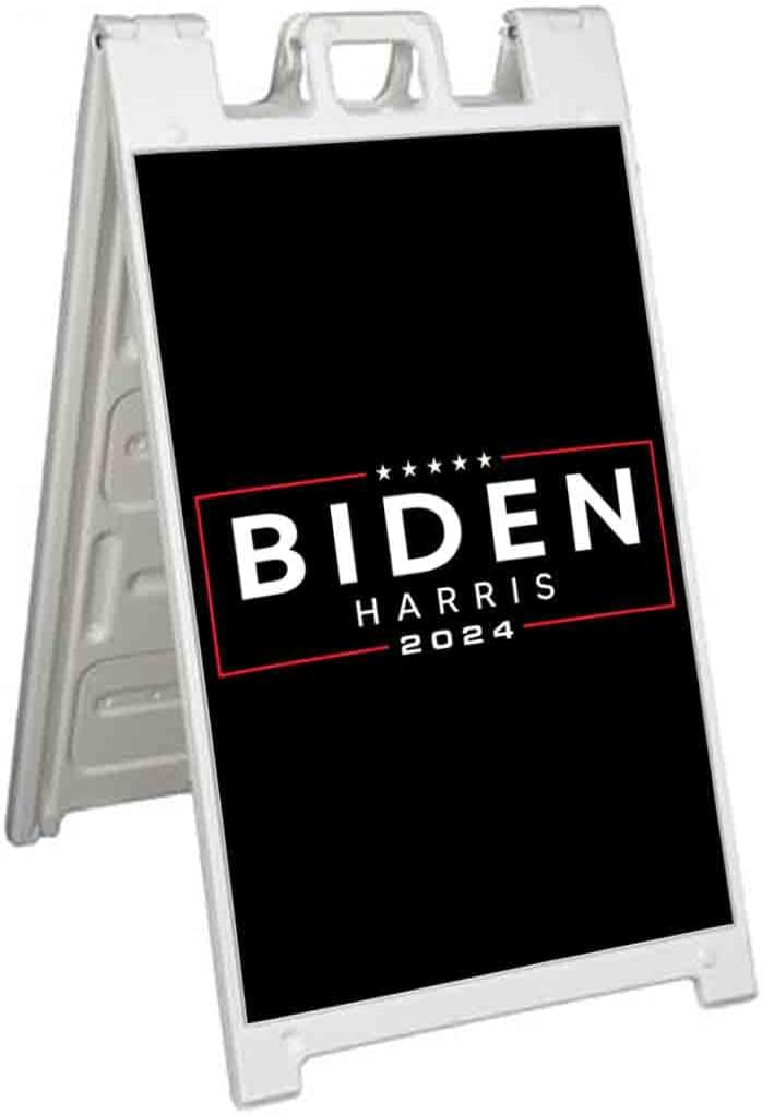 Biden Harris 2024 (24' X 36') Standard A-Frame Signicade, Includes Decal Applied to Stand | Election, Political, Democrat, Vote