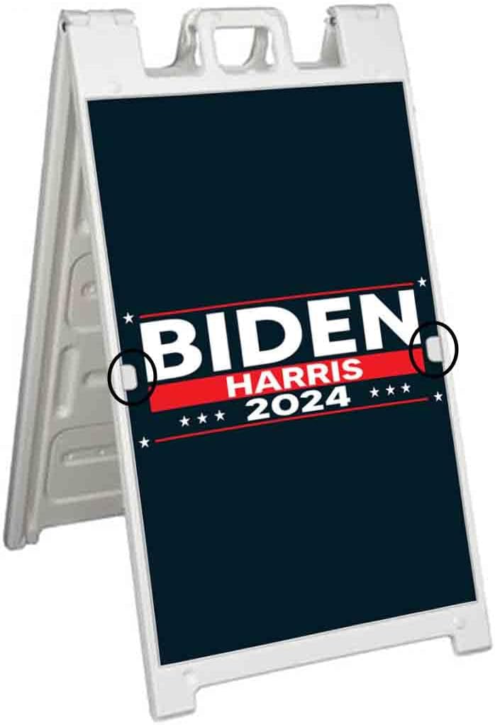 Biden Harris 2024 (24' X 36') Deluxe A-Frame Signicade, Includes 2 Removable Panels & Stand | Election, Political, Democrat, Vote