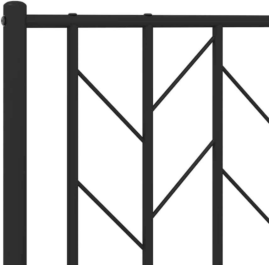 Metal Bed Frame with Headboard Black 39.4'x78.7' Sturdy Steel Platform Bed Frame for Bedroom Underbed Storage Space No Box Spring Needed