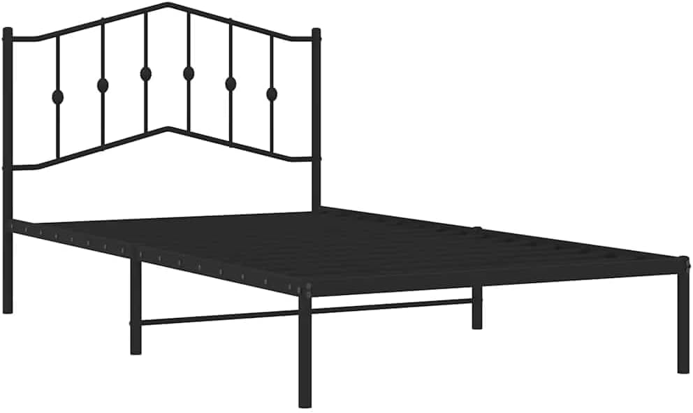 Black Steel Twin Bed Frame with Minimalist Frame Design, Modern Rectangular Structure for Bedroom, 4 Pieces Included for Enhanced Stability and Support