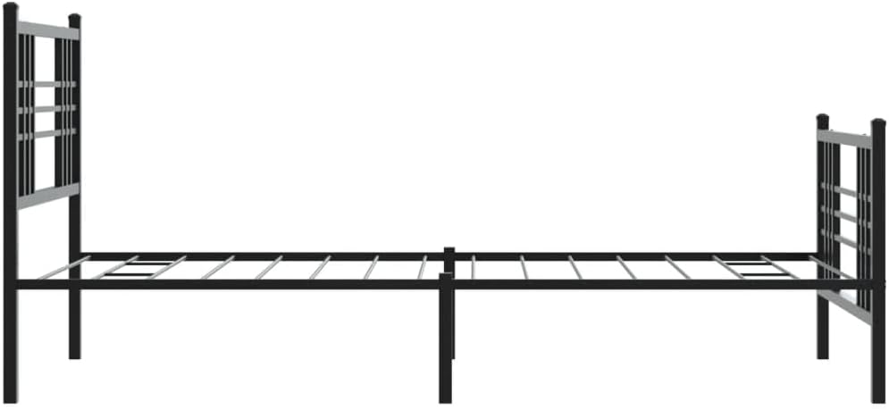 Twin Bed Frame Black Steel Traditional Design with Headboard and Footboard Sturdy Metal Platform Bed Frame for Bedroom