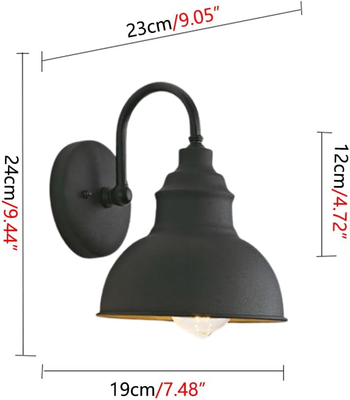 Aplique de pared Exterior Vintage de Cuello de cisne E26/E27, apliques de Hierro inoxidable, luminarias impermeables Amen, para puerta o terraza Exterior.