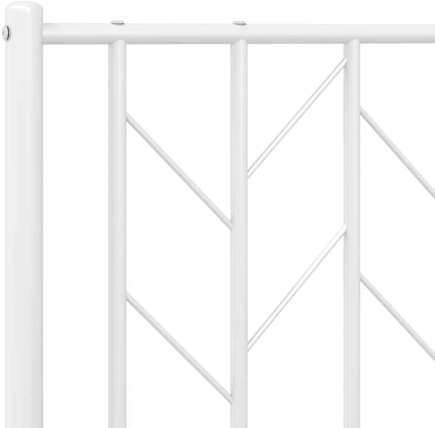 Metal Bed Frame with Headboard White Queen/Twin Size Platform Steel Frame Sturdy Support Underbed Storage Space for Bedroom Furniture