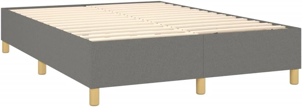 Full Upholstered Platform Bed Frame Dark Gray Fabric Modern Bedroom Furniture