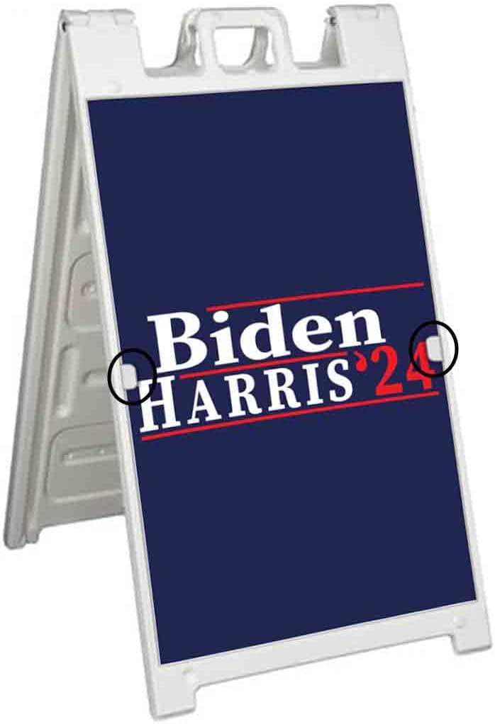 Biden Harris 2024 (24' X 36') Deluxe A-Frame Signicade, Includes 2 Removable Panels & Stand | Election, Political, Democrat, Vote